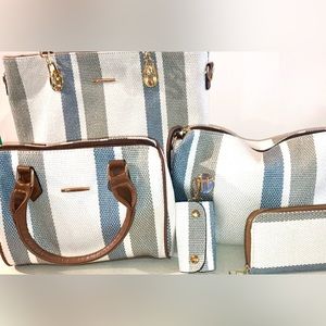 4 Pcs High Capacity Canvas Shoulder Bag For Beautiful Women